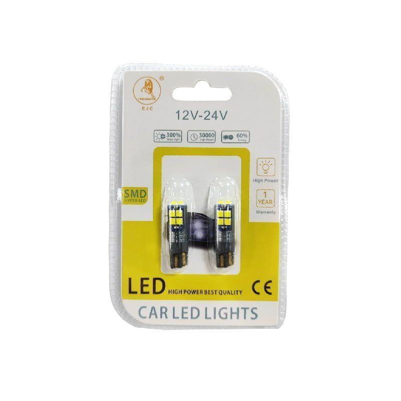 EJC Λάμπες Αυτοκινήτου T10-10 SMD 12v 2τμχ ψυχρό φως - LED light - sukki.gr