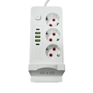 5 Θύρες USB και Ασύρματη Φόρτιση - Power Strip with 3 Outlets