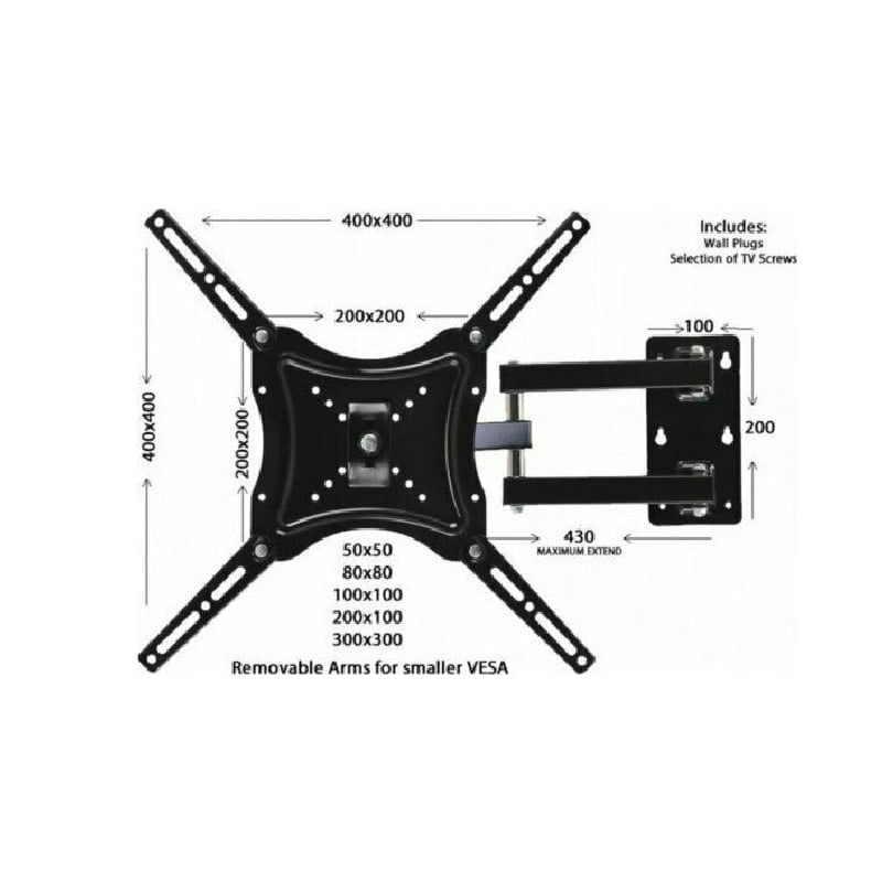 Universal Βάση τηλεόρασης τοίχου 14"-55" έως 50kg HDL-117B-2 - Universal plasma wall mount - Image 3