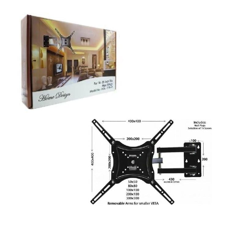 Universal Βάση τηλεόρασης τοίχου 14"-55" έως 50kg HDL-117B-2 - Universal plasma wall mount - Image 4