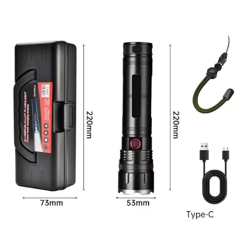 Επαναφορτιζόμενος Φακός USB 15hours - Aluminium Alloy Flashlight XA-P701-2 - Image 2