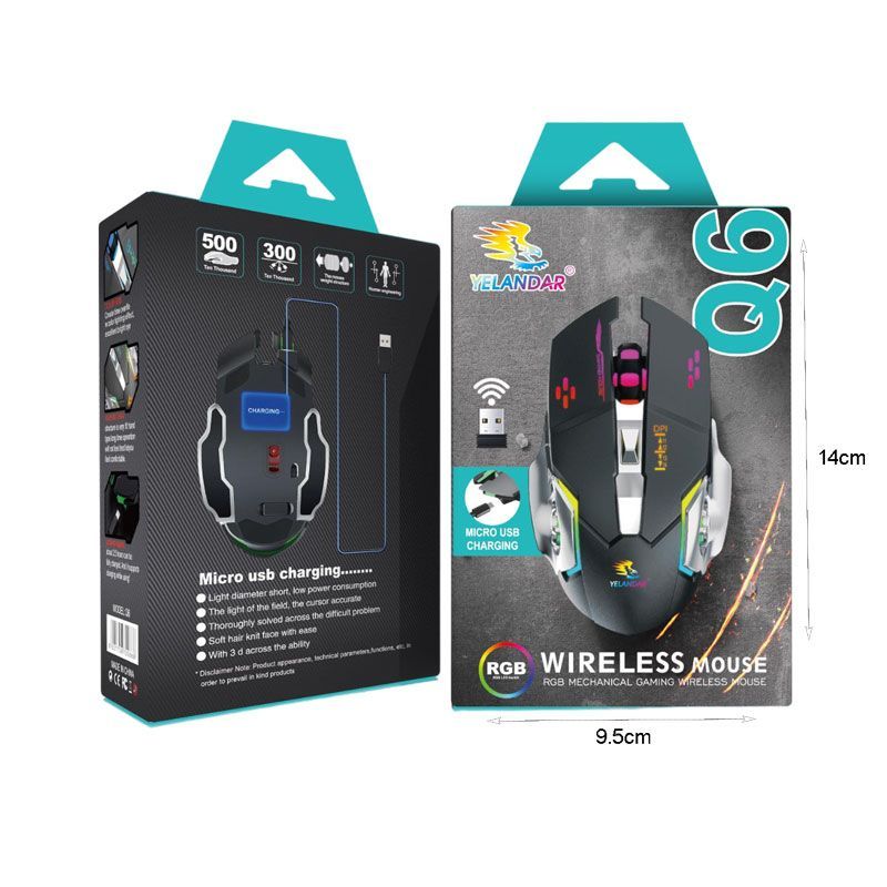Yelandar Q6 Ασύρματο ποντίκι RGB Gaming - Wireless Mouse Gaming - Image 2