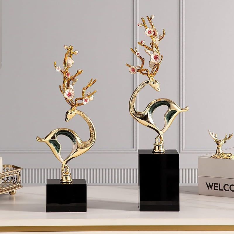 Χρυσό Διακοσμητικό με Μαρμάρινη Βάση - Gold Sculpture Decor - sukki.gr