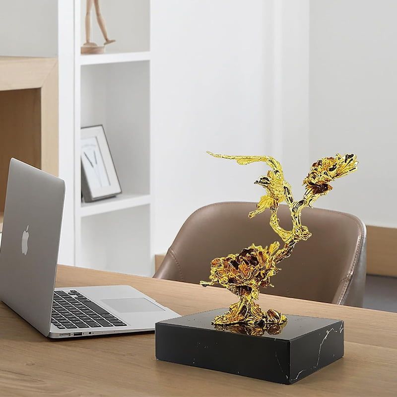 Χρυσό Διακοσμητικό με Μαρμάρινη Βάση - Gold Sculpture Decor - Image 3