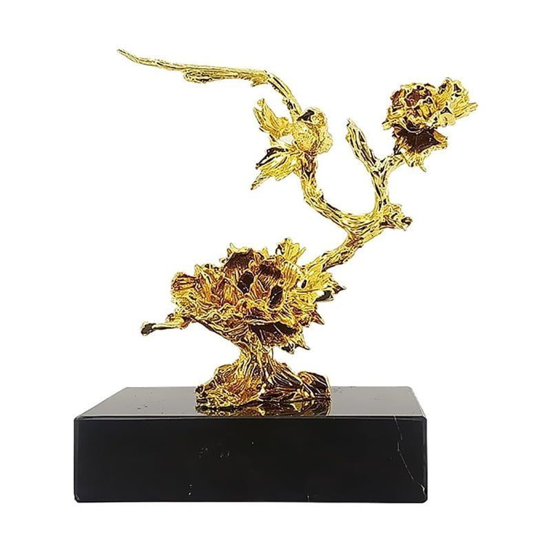 Χρυσό Διακοσμητικό με Μαρμάρινη Βάση - Gold Sculpture Decor - Image 4