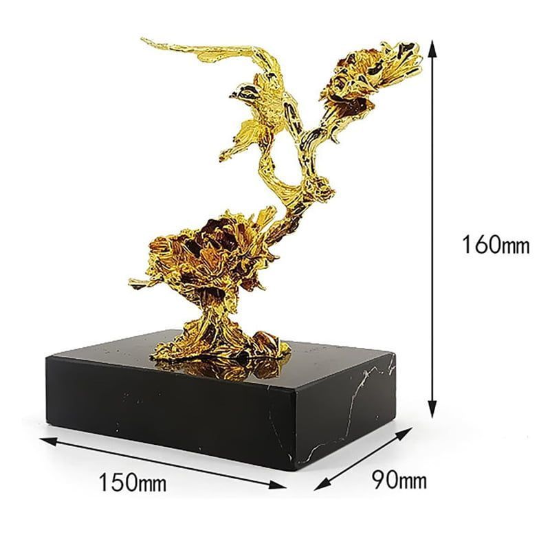 Χρυσό Διακοσμητικό με Μαρμάρινη Βάση - Gold Sculpture Decor - Image 6