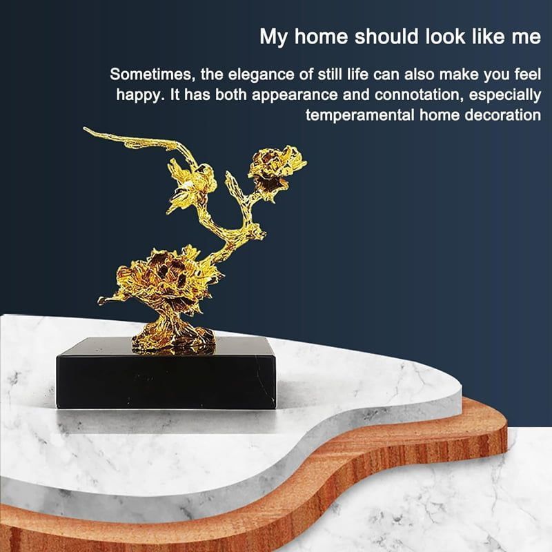 Χρυσό Διακοσμητικό με Μαρμάρινη Βάση - Gold Sculpture Decor - Image 8