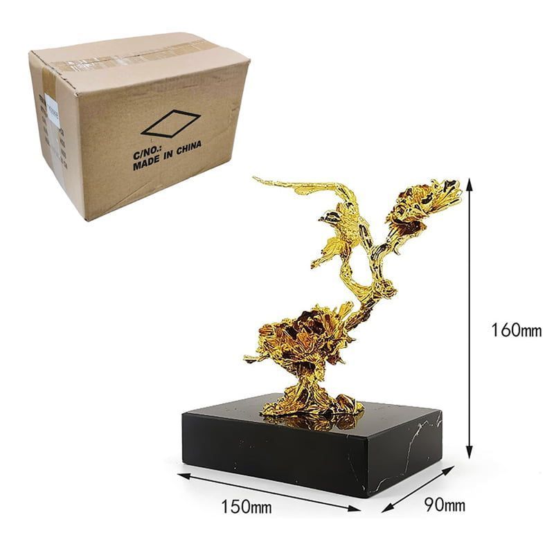 Χρυσό Διακοσμητικό με Μαρμάρινη Βάση - Gold Sculpture Decor - Image 9