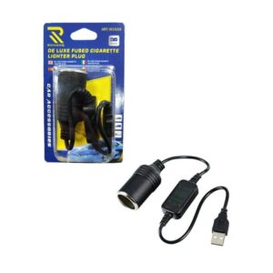 Rchang Μετασχηματιστής/Αντάπτορας Απο USB Σε Υποδοχή Με Φις Αναπτήρα 12-24V  W14258 - De Luxe Fused Cigarette Lighter Plug - sukki.gr