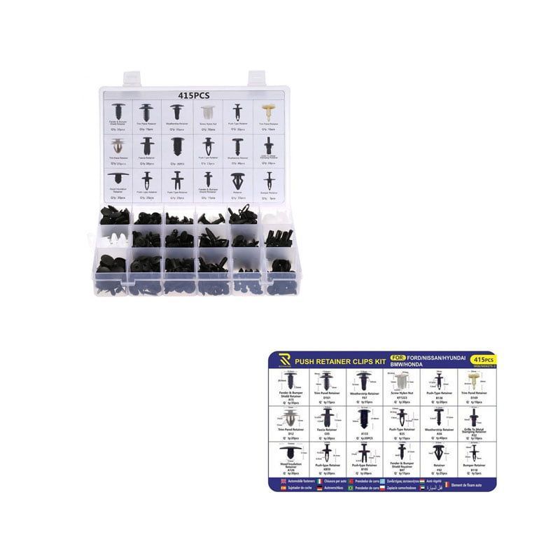 Rchang Κασετίνα με 415 pcs πλαστικά κουμπώματα – κλιπ αυτοκινήτου W06/W04375-2– Push Retainer Clips Kit - sukki.gr