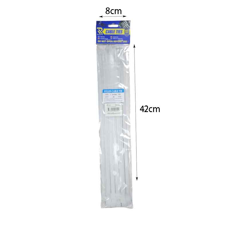 Rchang Δεματικά καλωδίων 4.8x350mm 30τμχ λευκά - White Cable Ties - Image 3