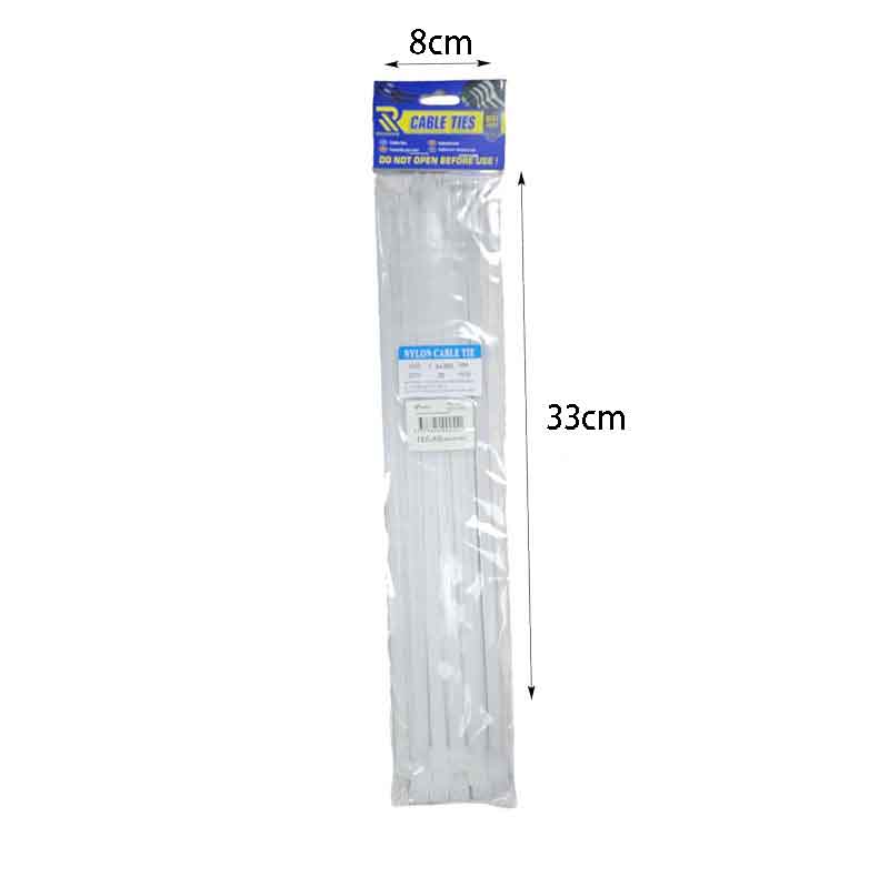 Rchang Δεματικά καλωδίων 4.8x250mm 40τμχ λευκά - White Cable Ties - Image 3