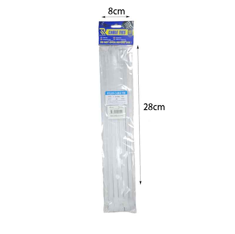 Rchang Δεματικά καλωδίων 3.6x200mm 40τμχ λευκά - White Cable Ties - Image 3