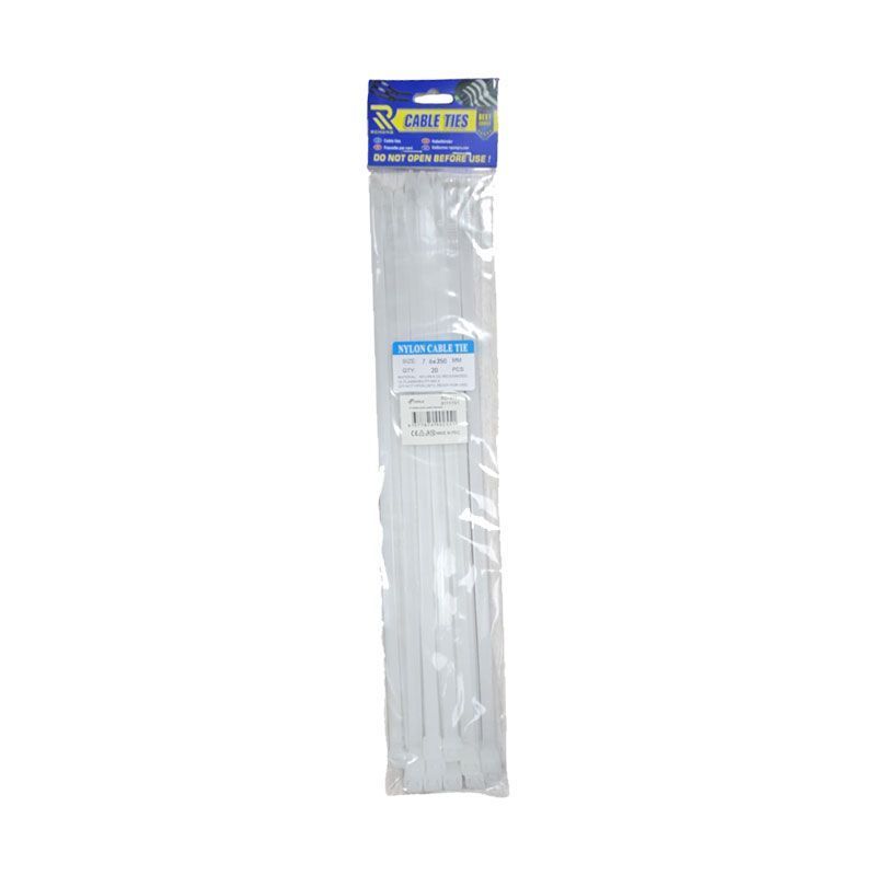 Rchang Δεματικά καλωδίων 4.8x250mm 40τμχ λευκά - White Cable Ties - sukki.gr