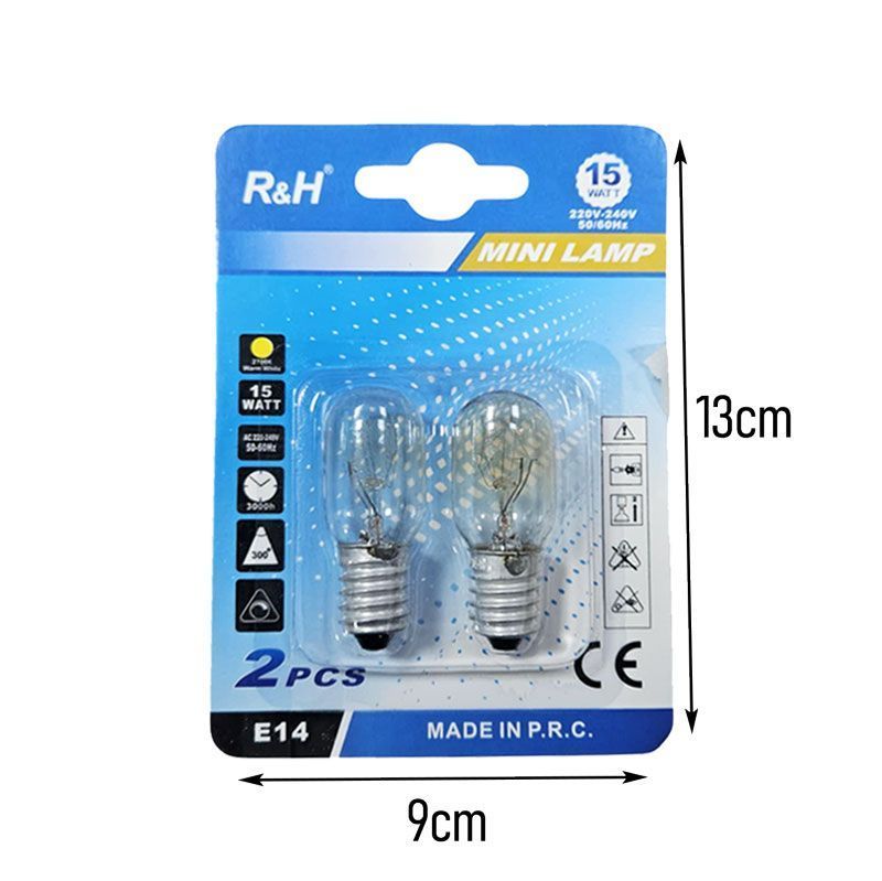 R&H Λάμπες Φούρνου E14 15W 300° Σετ 2 Τεμαχίων Mini Lamp - Oven Bulbs E14 15W 300° Set of 2 Pieces - Image 2