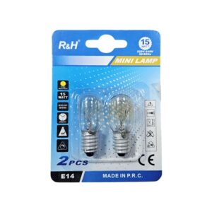 R&H Λάμπες Φούρνου E14 15W 300° Σετ 2 Τεμαχίων Mini Lamp - Oven Bulbs E14 15W 300° Set of 2 Pieces - sukki.gr