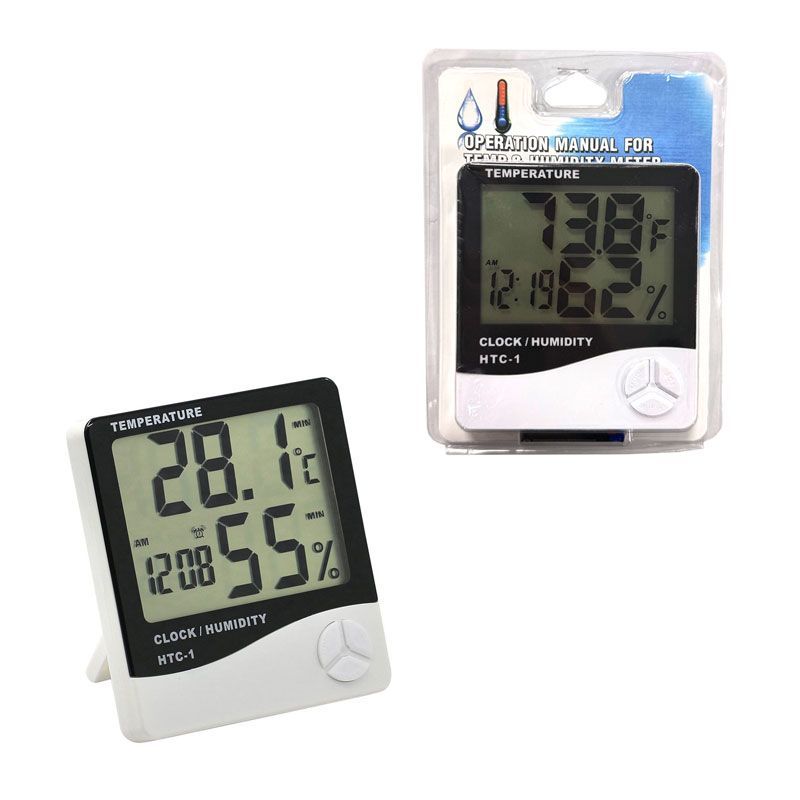 Θερμόμετρο - Υγρόμετρο HTC-1 - Clock humidity - sukki.gr
