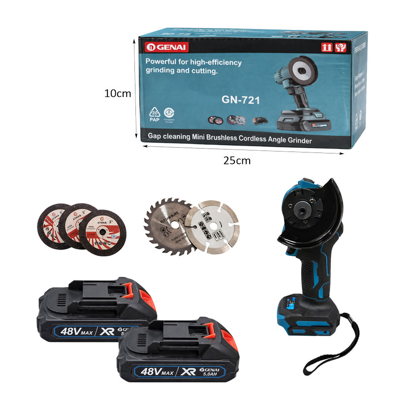 Genai Ασύρματος Γωνιακός Τροχός Μπαταρίας Brushless GN-721 48V - Cordless Brushless Angle Grinder - Image 3