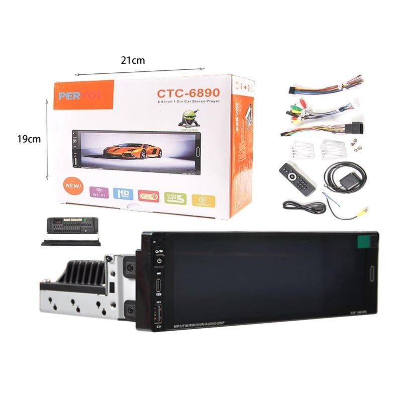 PerVoi οθόνη αυτοκινήτου 6.9" HD αφής 1DIN 2+32GB CTC-6890 - Car stereo player touch screen - Image 4