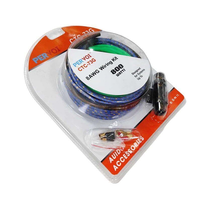 PERVOI Σετ Καλωδίων Ενισχυτή Αυτοκινήτου 800W CTC-73G - 8AWG Wiring Kit Car Cables - Image 3