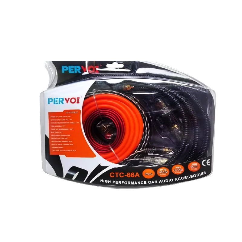 PerVoi Σετ Καλωδίων Ενισχυτή Αυτοκινήτου έως 1000W CTC-66A - Audio line high performance - sukki.gr