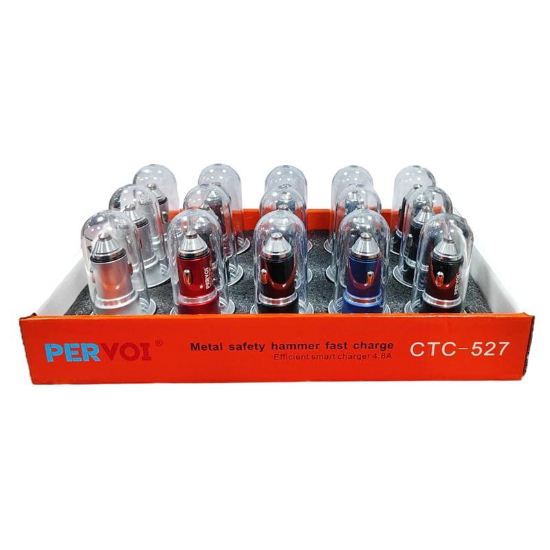PerVoi Φορτιστής αυτοκινήτου με 2 θύρες USB 4.8A CTC-527 - Car charger - Image 2