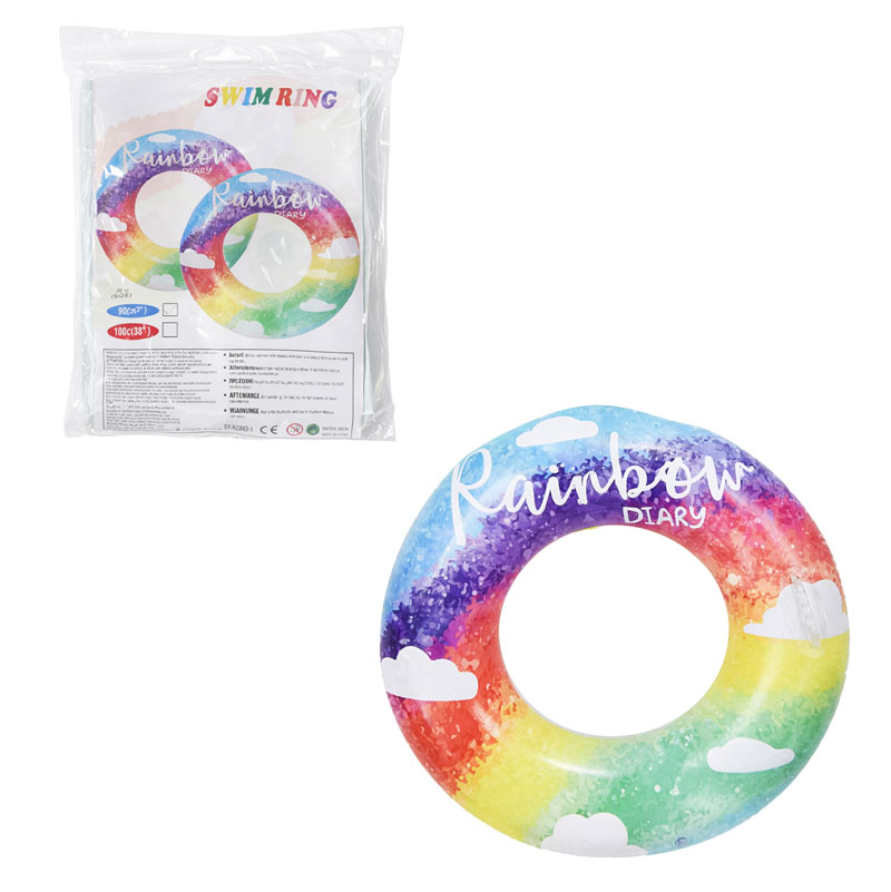 Φουσκωτό Σωσίβιο Κουλούρα Ουράνιο Τόξο 90cm - Inflatable Swim Ring Rainbow - sukki.gr