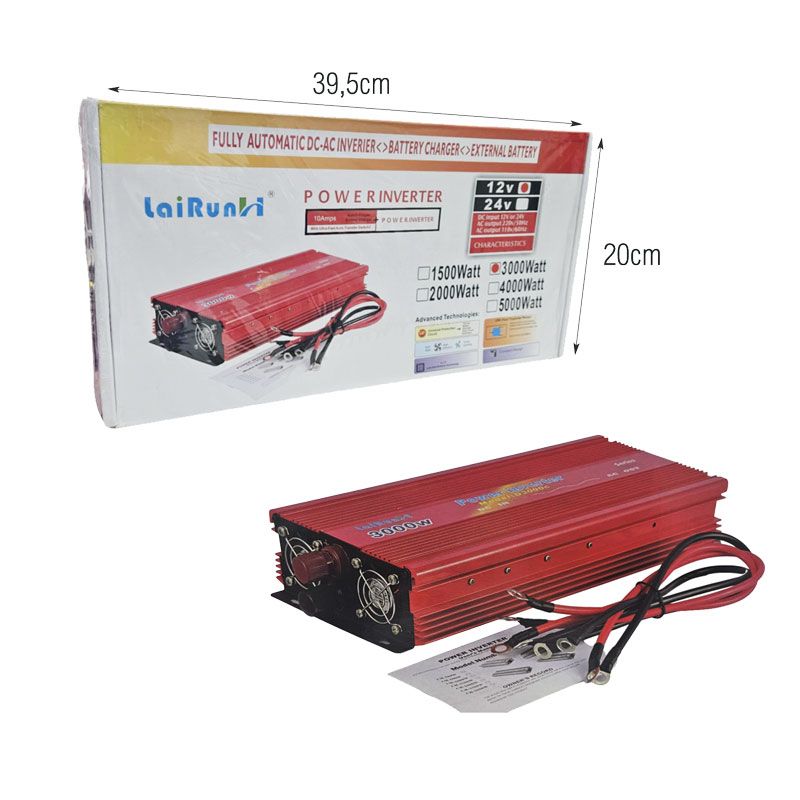 LaiRunH Inverter Αυτοκινήτου 3000W 12V – Power Inverter - Image 2