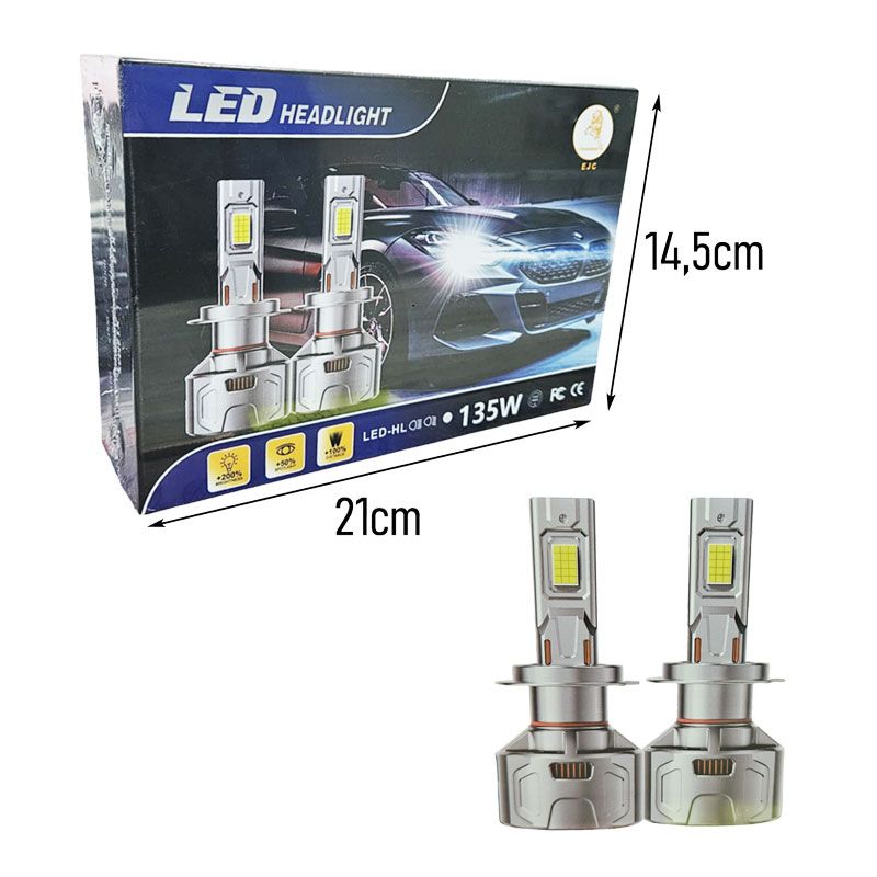 Λαμπες Αυτοκινήτου LED Headlight Υψηλής Φωτεινότητας 135W Σετ 2 Τεμαχίων H7 - LED Headlight Car Bulbs - sukki.gr
