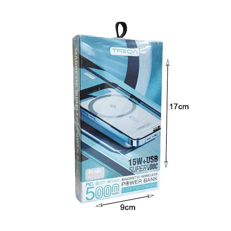 Treqa Power Bank με Μαγνητική Ασύρματη Φόρτιση 5000Mah 15W+USB TR-966 - Magnetic Wireless Power Bank Super Fast Charging - Image 2