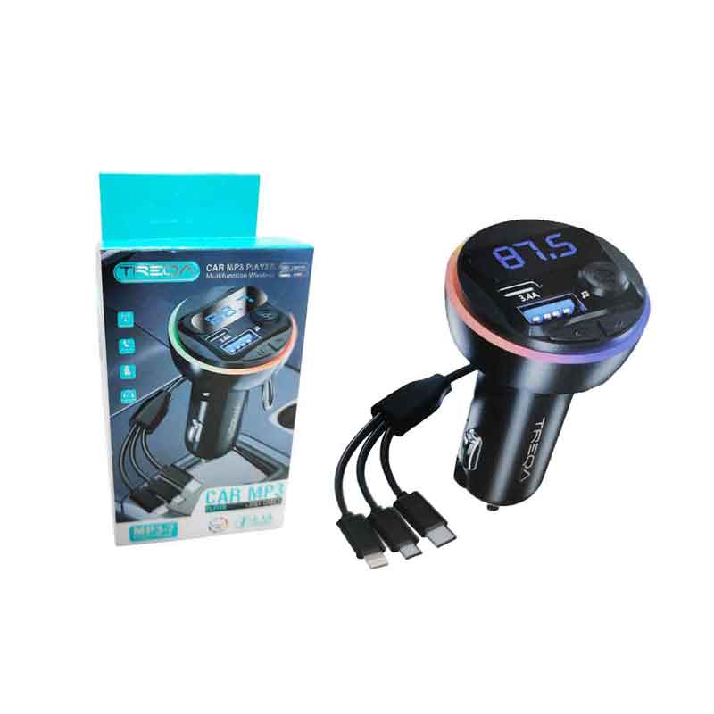 Treqa Πομπός αυτοκινήτου φορτιστής MP3 Player MP-3-7 RGB 3.1A – Car MP3 - sukki.gr