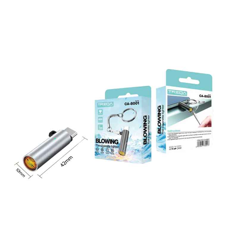 Treqa Αναπτήρας USB Type C Με Θέρμανση Χωρίς Φλόγα CA-8001 - USB Type C Lighter - Flameless Heating Lighter - sukki.gr
