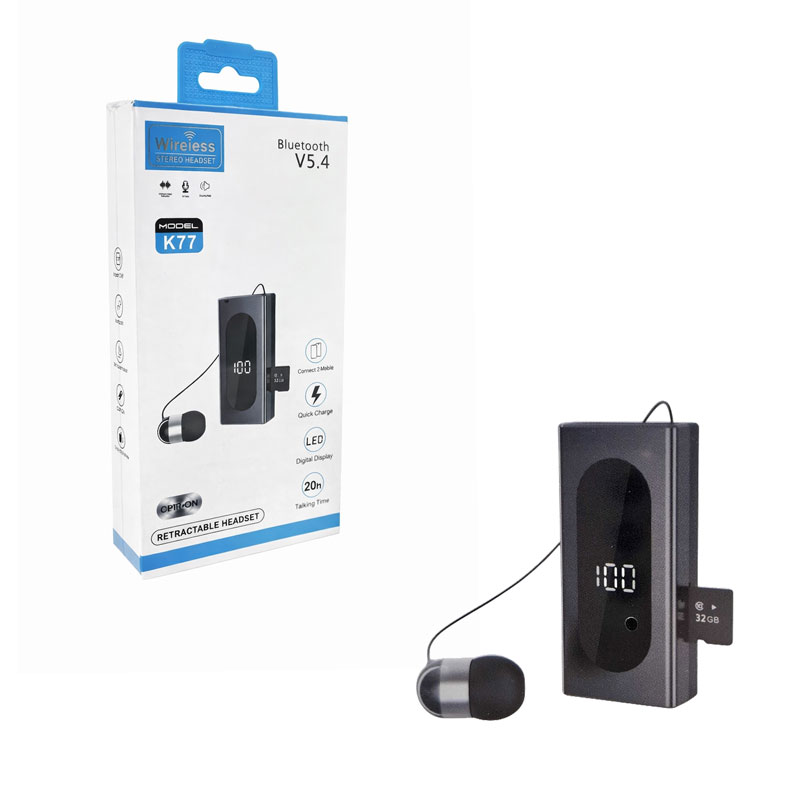 Ασύρματο Bluetooth Ακουστικό K77 με Ψηφιακή Οθόνη - Wireless Stereo Headset - sukki.gr