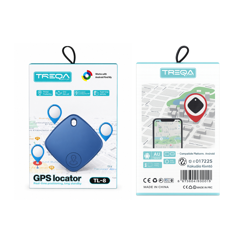 Treqa Έξυπνος GPS Locator Bluetooth Tracker TL-8 Συμβατός με Android Find My - Smart GPS Locator Bluetooth Tracker Compatible with Android Find My