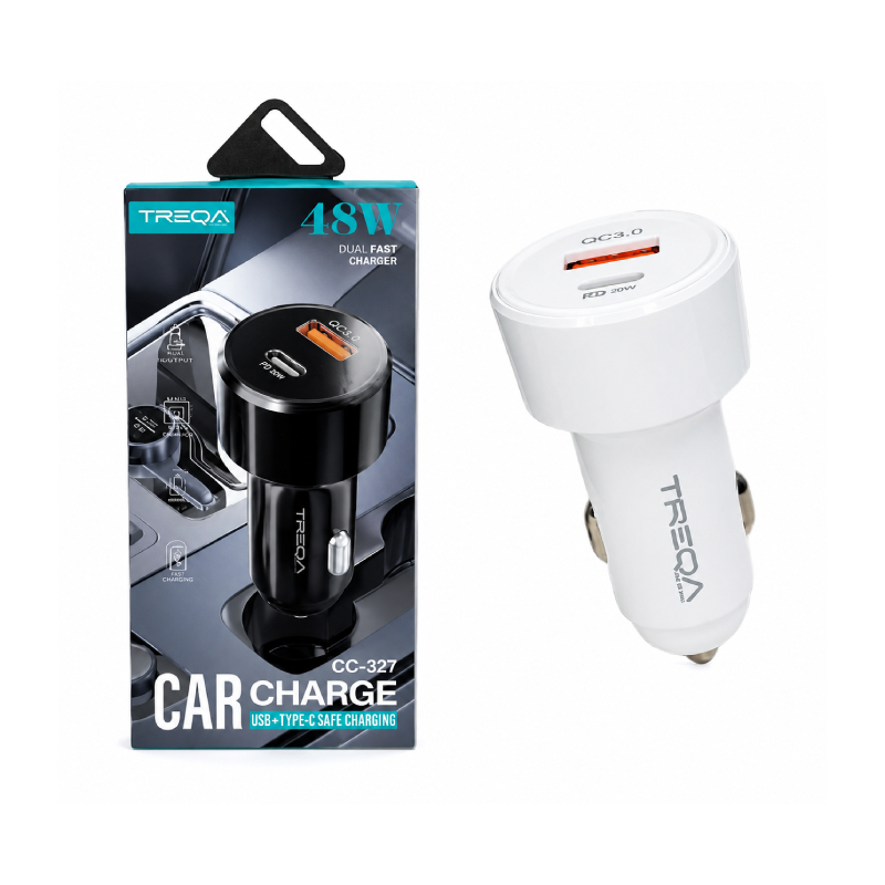 Treqa Φορτιστής Αυτοκινήτου CC-327 20W USB-A & USB-C με Γρήγορη Φόρτιση QC 3.0 / PD - Car Charger
