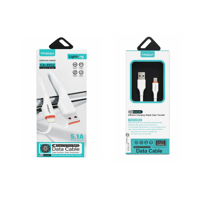 Treqa Καλώδιο USB σε Lightning Σιλικόνης 5.1A Γρήγορης Φόρτισης CA-8932 - USB to Lightning Silicone Fast Charging Cable 5.1A