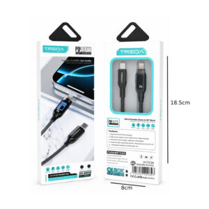 Alternative view of Treqa Καλώδιο USB-C σε Lightning PD 27W Γωνιακό 90° 1.2m CA-80054 -  USB-C to Lightning PD 27W 90° Fast Charging Cable 1.2m CA-80054