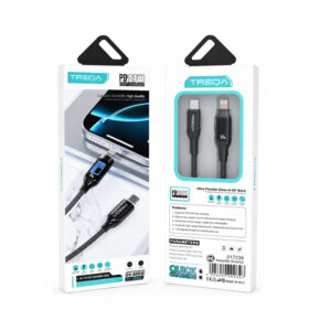 Treqa Καλώδιο USB-C σε Lightning PD 27W Γωνιακό 90° 1.2m CA-80054 - USB-C to Lightning PD 27W 90° Fast Charging Cable 1.2m CA-80054
