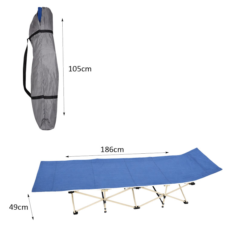 Πτυσσόμενο Κρεβάτι Camping με Τσάντα Μεταφοράς 186cm - Folding Camping Bed with Carry Bag - Image 3
