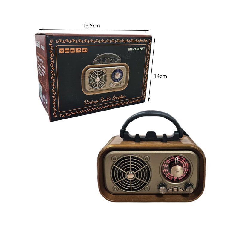 Meier Ηχείο Ραδιόφωνο Ρετρό MD-1312BT - Vintage Radio Speaker - Image 3