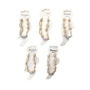 Βραχιόλι ποδιού με κοχύλια 12τεμ – Shell anklet - sukki.gr