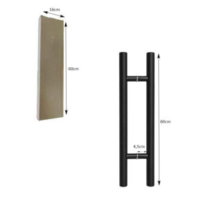 Alternative view of Λαβή Γυάλινης Πόρτας Λαβή Μαύρη 60cm – Black Door Handle