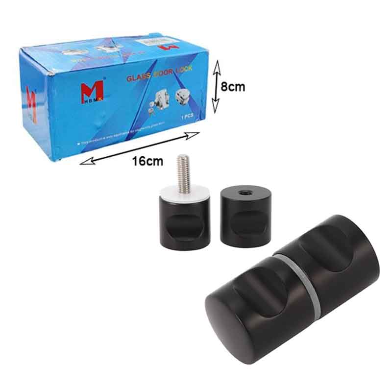 HBMK Μαύρη Χειρολαβή Πόρτας Τζαμιού - Black Glass Door Handle HBMM - Image 3