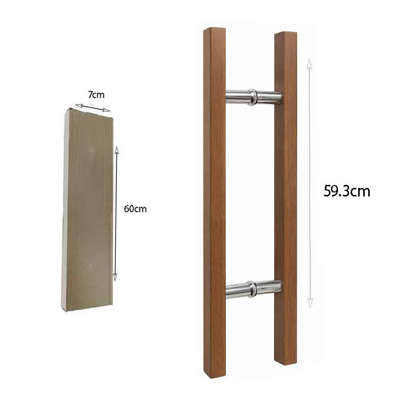 Λαβή Πόρτας Αλουμινίου με Σχέδιο Ξύλου 59.4cm – Aluminum Door Handle Wood Effect - Image 4