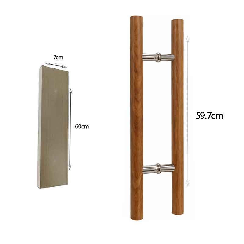Λαβή Πόρτας Αλουμινίου με Σχέδιο Ξύλου 59.7cm – Aluminum Door Handle Wood Effect - Image 4