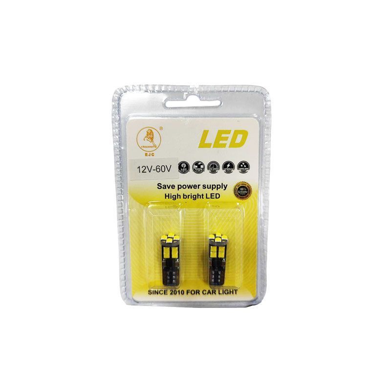 EJC Λάμπες Αυτοκινήτου Q3030-T10 12SMD 12-60V 2τμχ Canbus ψυχρό φως - LED light - Image 2