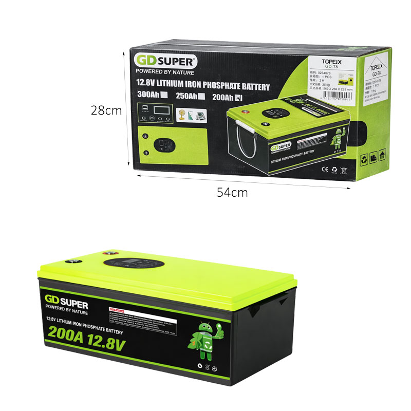 Μπαταρία Λιθίου 12.8V 200Ah LiFePO4 GD Super με BMS 100A και Υποστήριξη Σύνδεσης 48V - GD Super 12.8V 200Ah Lithium Battery with 100A BMS and 48V Series Support - Image 3