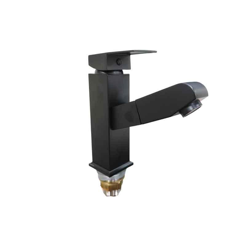 Sanitary Ware Μπαταρία Νιπτήρα Μαύρη με Μίκτη & Ανακλινόμενο Στόμιο - Black Bathroom Sink Faucet with Mixer - Image 3