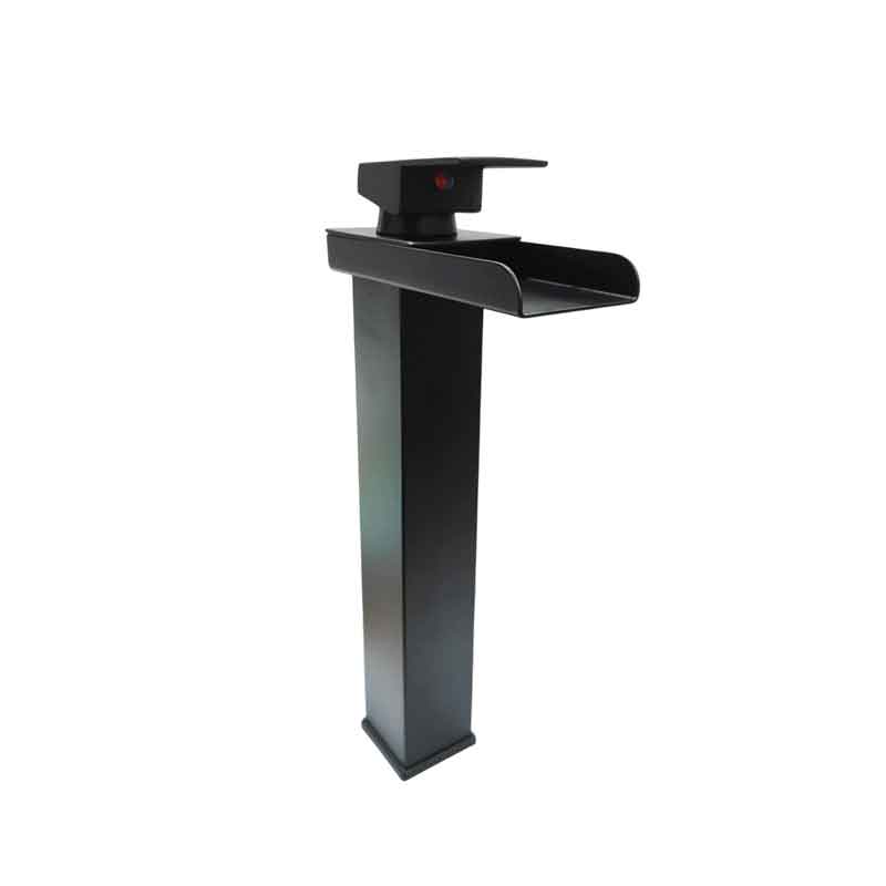 Sanitary Wares Μαύρη Μπαταρία Νιπτήρα με Ρουξούνι Καταρράκτη - Black Basin Faucet with Waterfall Spout - Image 2