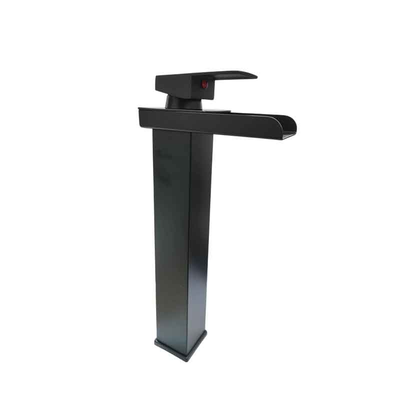 Sanitary Wares Μαύρη Μπαταρία Νιπτήρα με Ρουξούνι Καταρράκτη - Black Basin Faucet with Waterfall Spout - Image 3